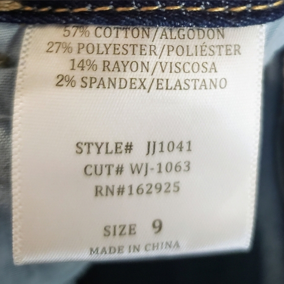 Nellie May Denim Stretch High Rise Jeans Darkwash Whiskering Fading Size 9 - Picture 7 of 11